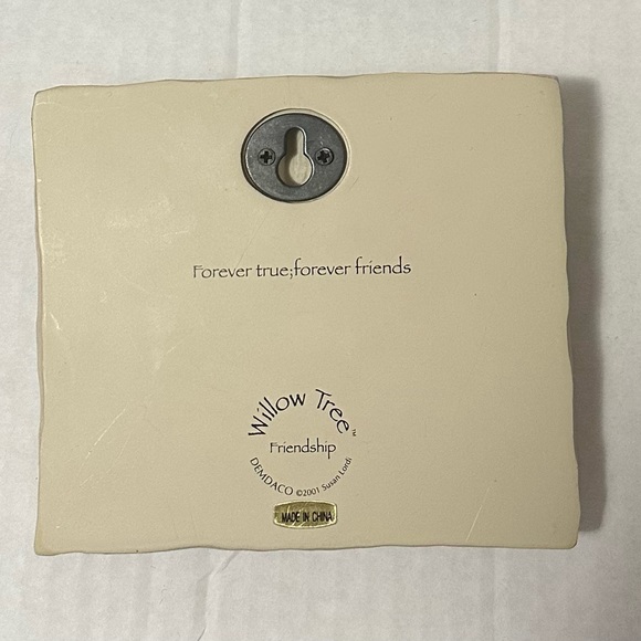 2001 Willow Tree Friendship Wall Decor Susan Lordi Demdaco 4 3/4" Square - Picture 3 of 3